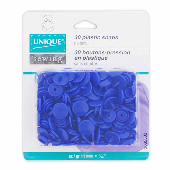 UNIQUE SEWING Boutons-pression à coudre - bleu royal no 2 / 11mm (3⁄8″) - 30 paires