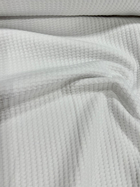 Jersey de coton waffle blanc