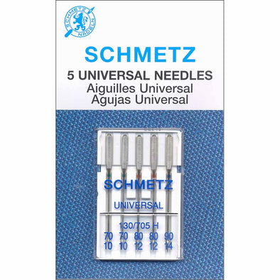 Aiguilles universelles SCHMETZ #1711 sur carton - Assorties 70-90 - 5 unités
