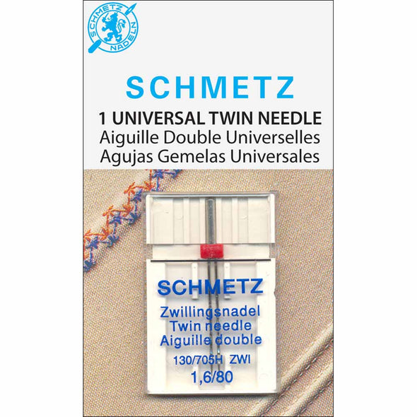 Aiguille double SCHMETZ #1777 sur carton - 80/12 - 1.6mm - 1 unité