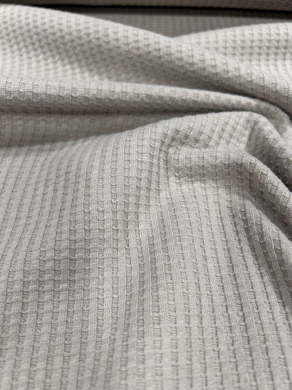 Jersey de coton waffle gris pâle
