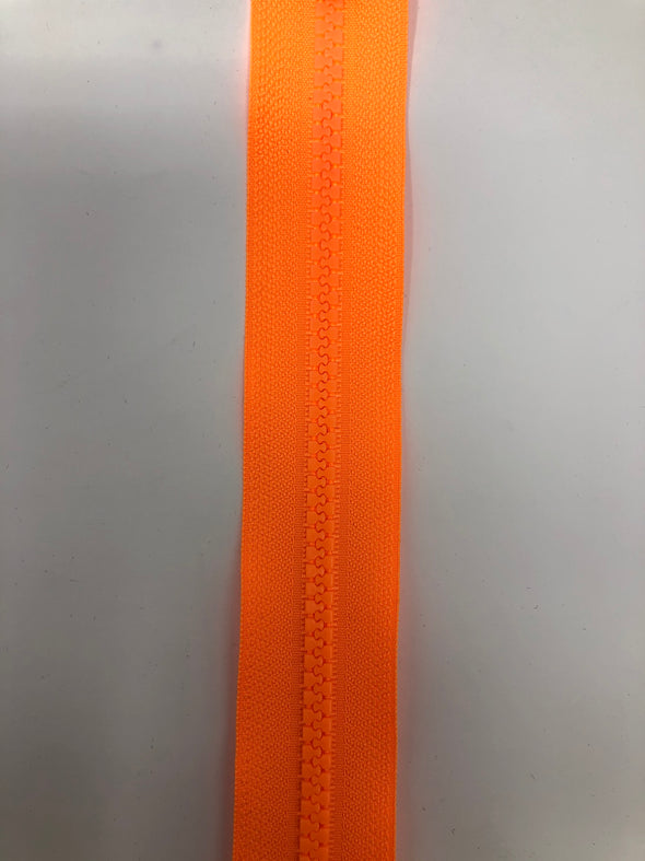 Fermeture éclair de plastique #5 - Orange fluo